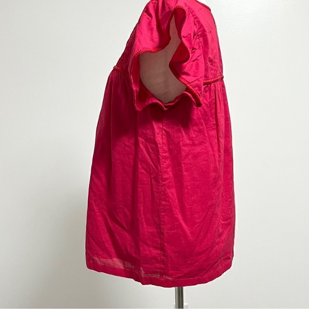 J. Marie Collections Ruffled Sleeve Embroidered Top Small Raspberry Pink - Picture 3 of 12
